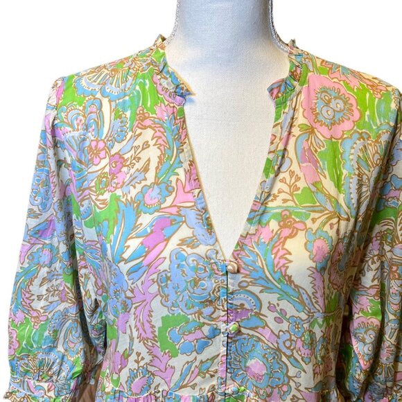 Fabienne Chapot NWT Cala Tiered Summer Maxi Dress Sz 42 Med‎ Org Cotton Spring - Picture 5 of 15